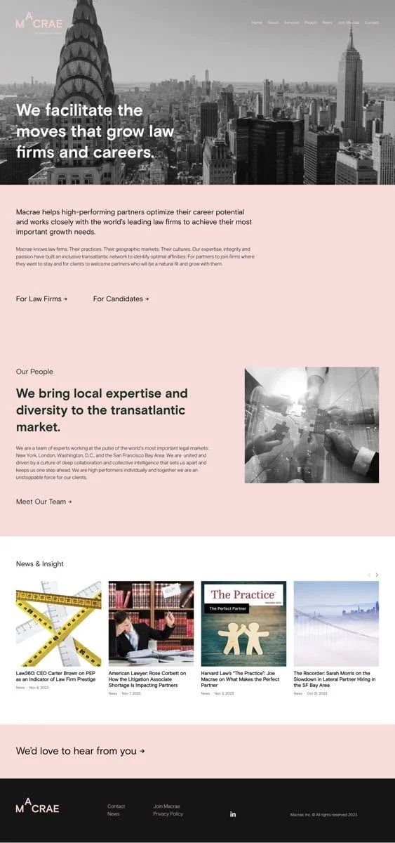 Website screenshot for Macrae