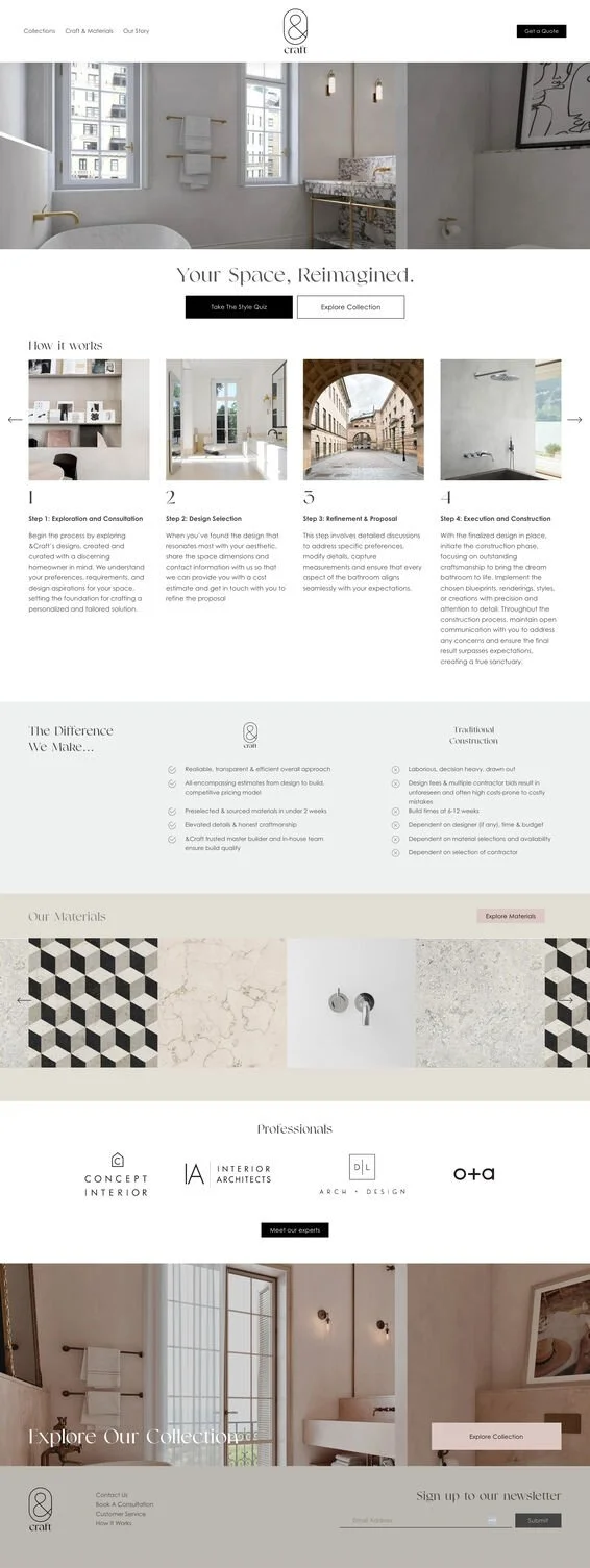 Website screenshot for &Craft