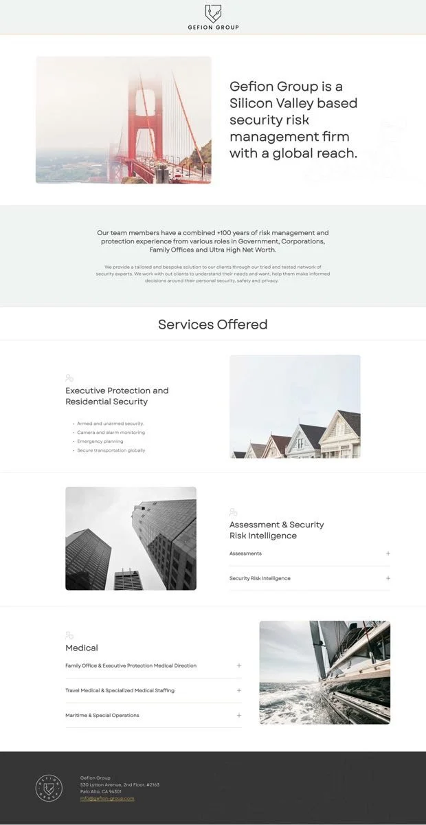 Website screenshot for Gefion Group