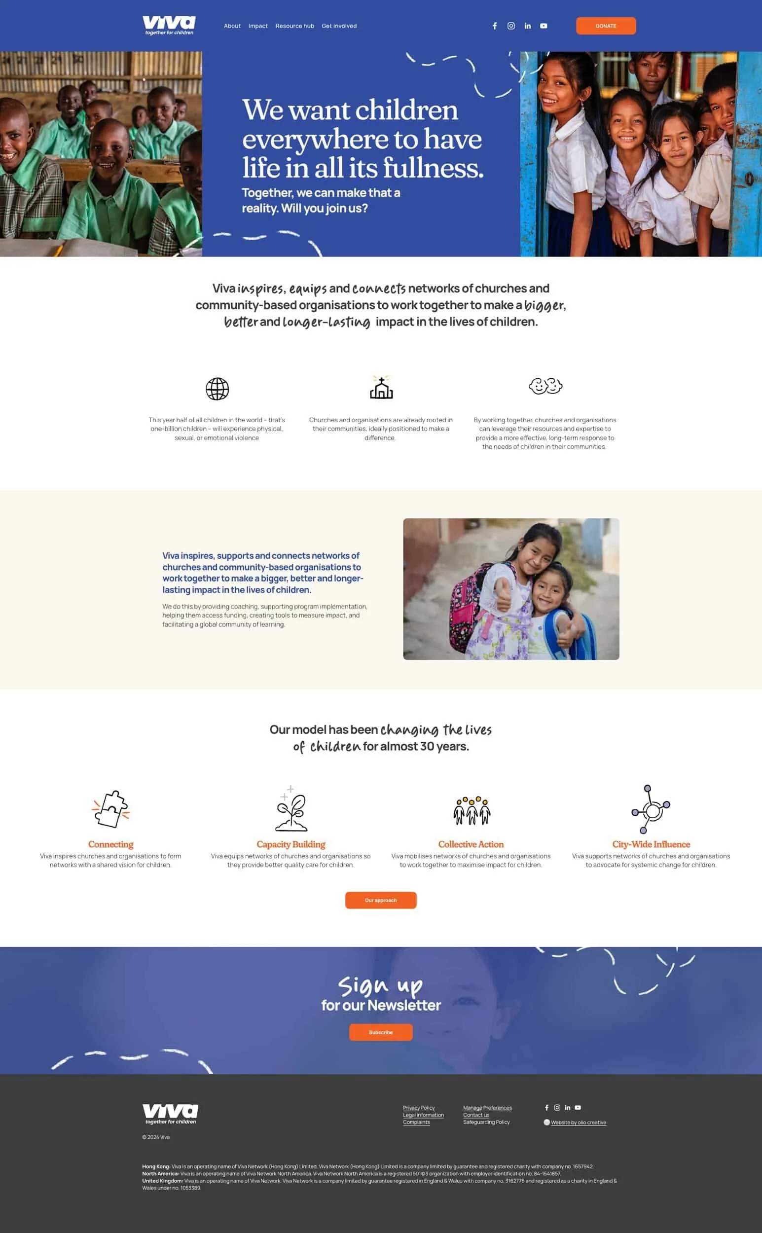 Website screenshot for Viva