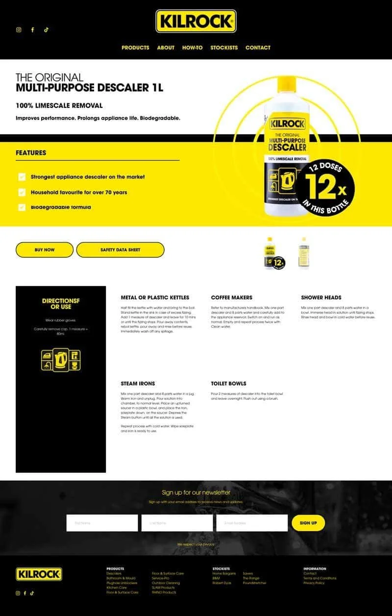 Website screenshot for Kilrock