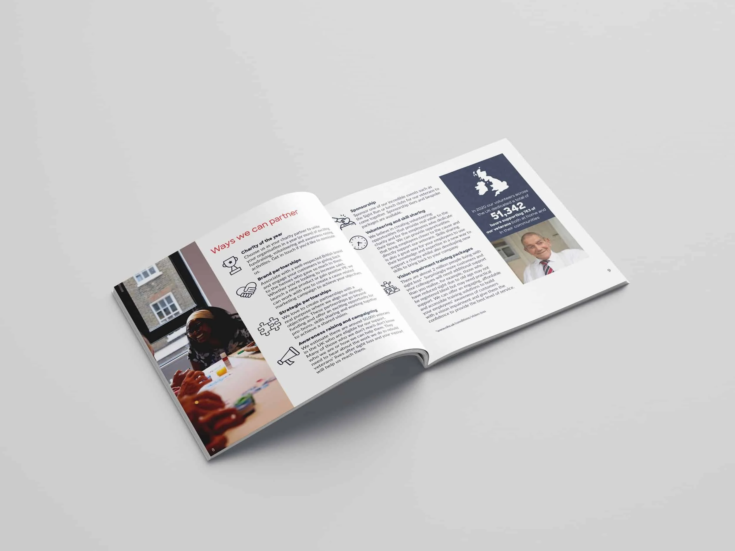 Booklet design for Blind Veterans UK