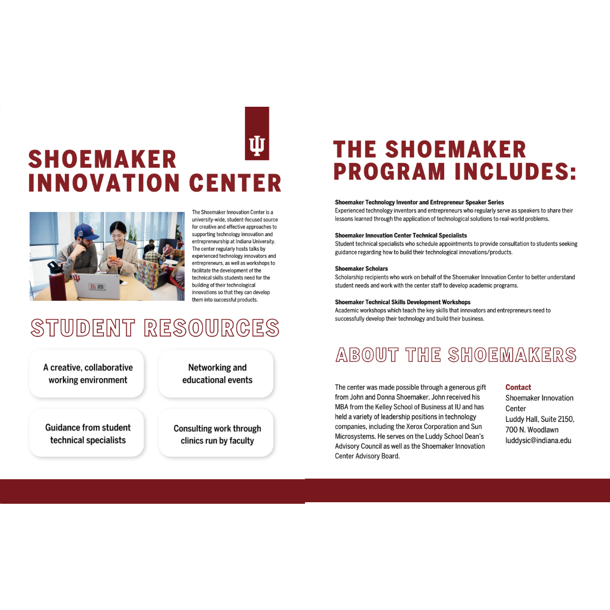 A program flyer for the Shoemaker Scholars