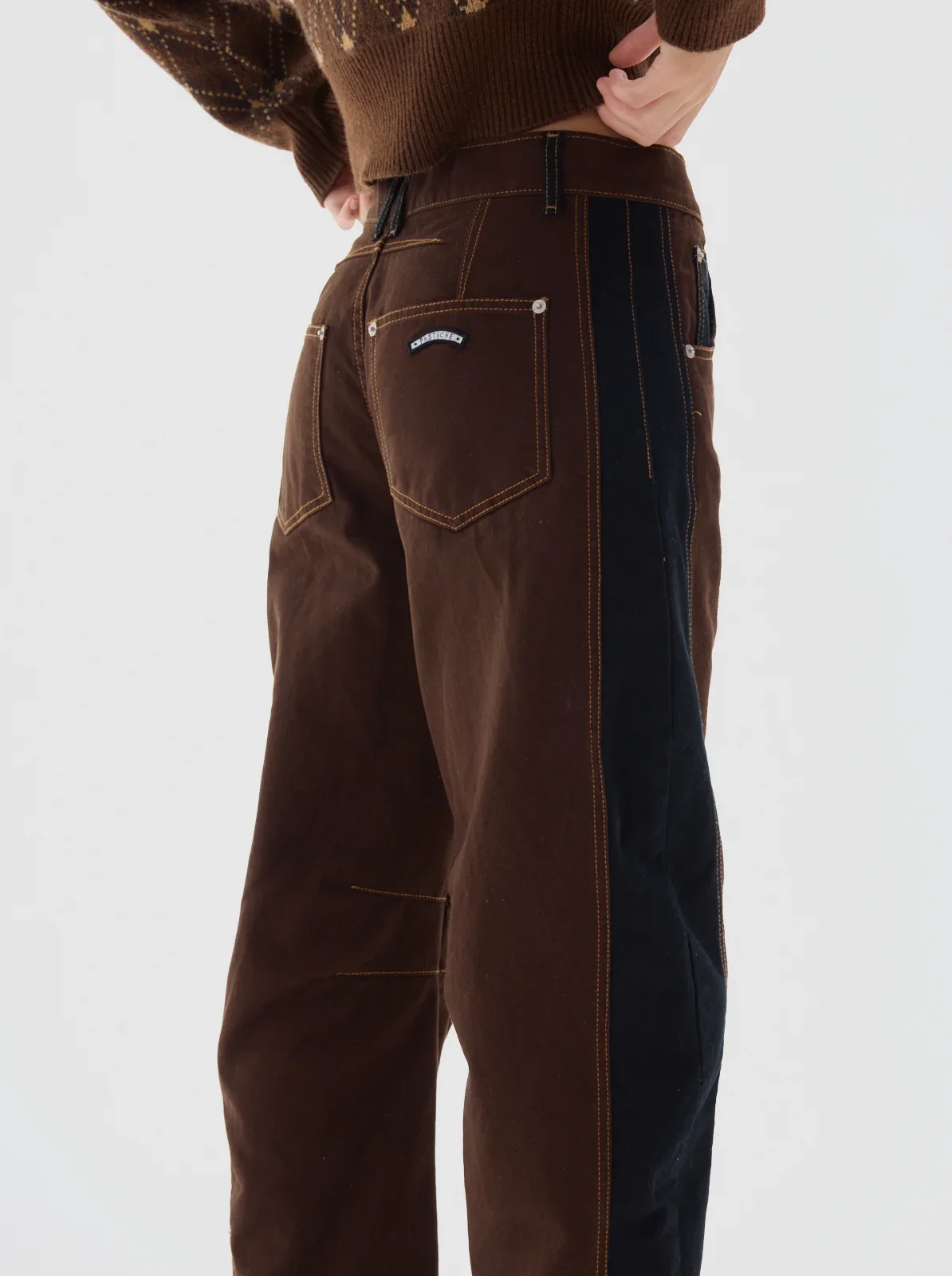 Pastiche Colorblock Drum Barrel Jean