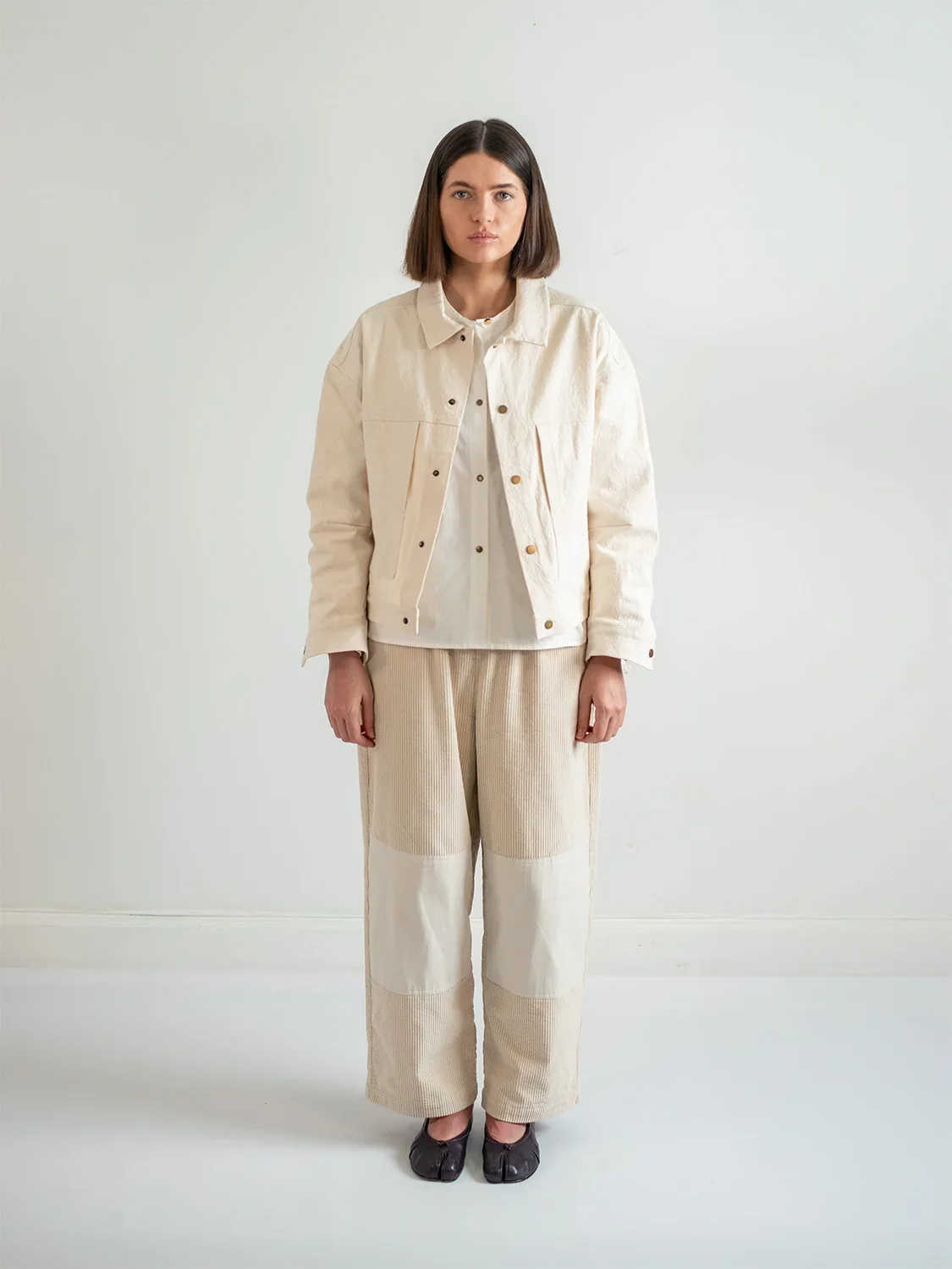 Abeline Ivory Varsity Jacket