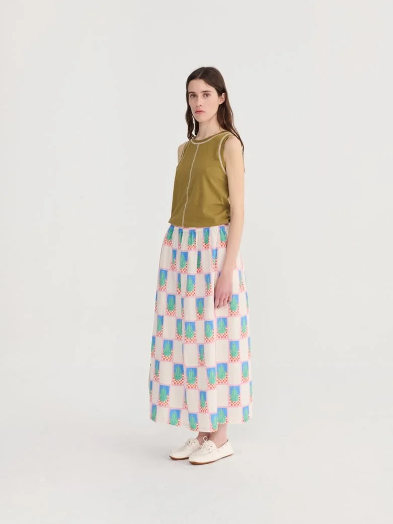 BoboChosesSimple Pear Pattern Evasé Skirt 4.jpeg