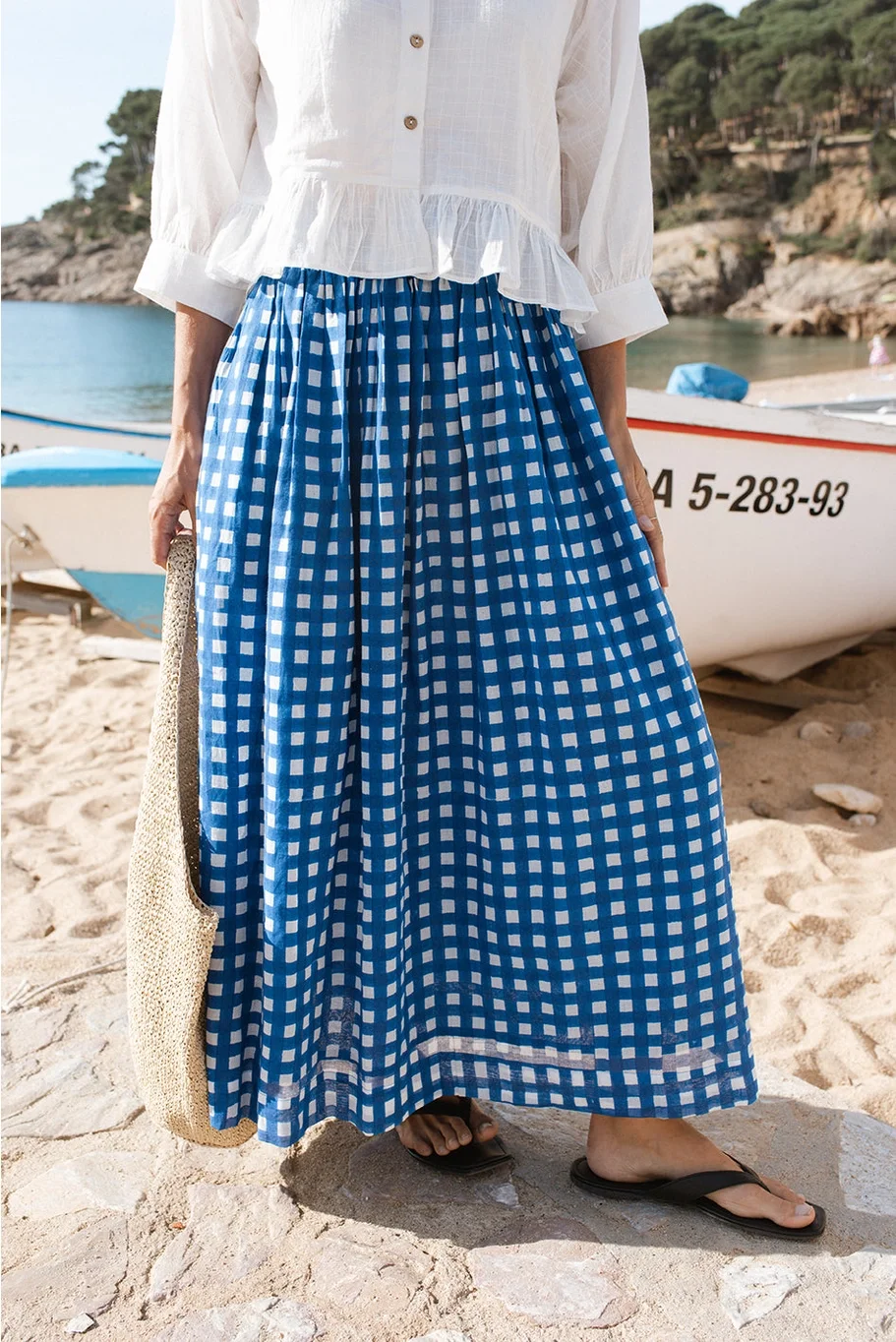 World of Crow Classic Skirt - Blue Check