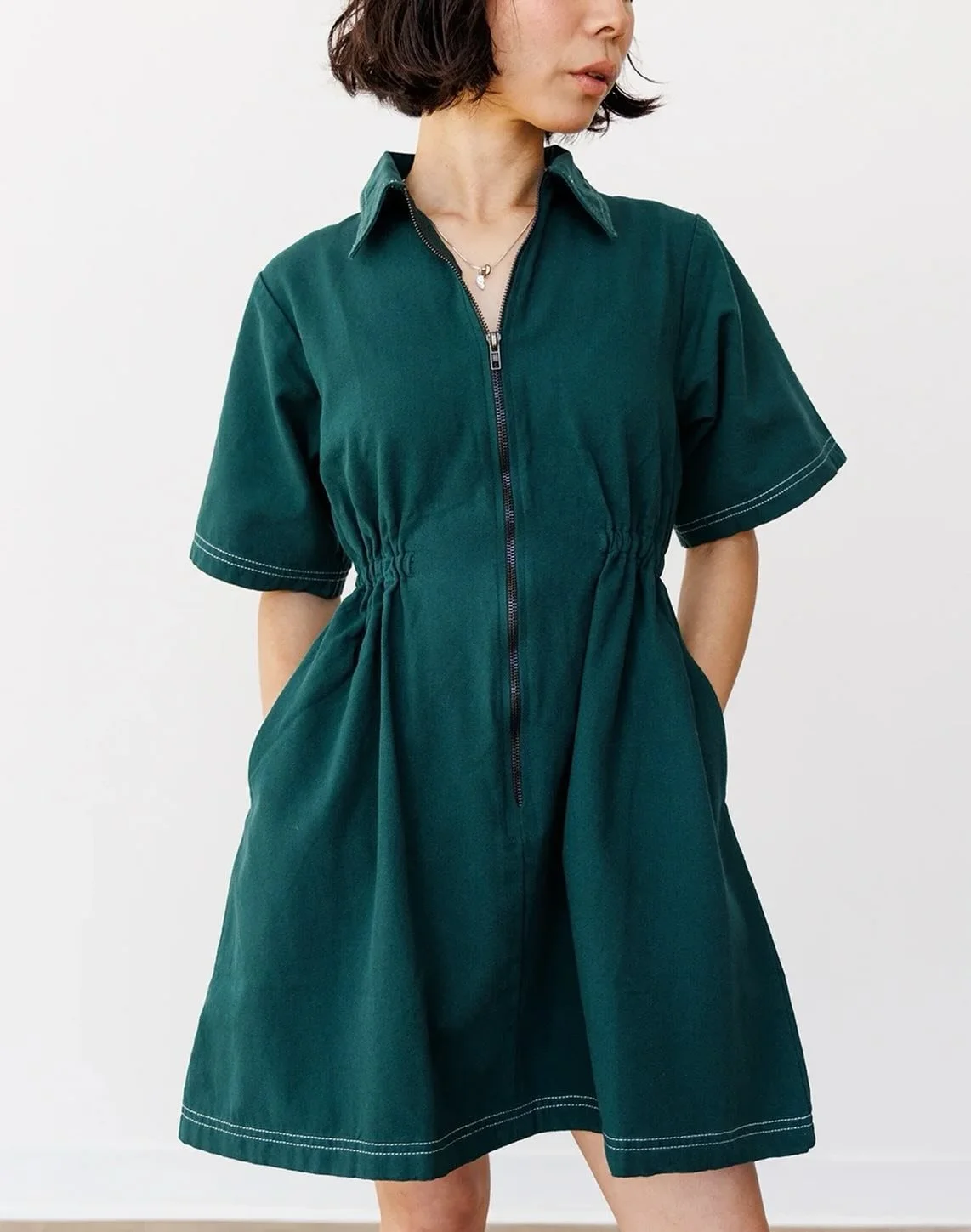 A nod to a good dress. The @shopnoble multiply dress (seen here in forest green) is a dress for work, play and everything in between. It&rsquo;s both flattering and comfortable, crafted from 100% organic cotton canvas and dyed in small batches. You c