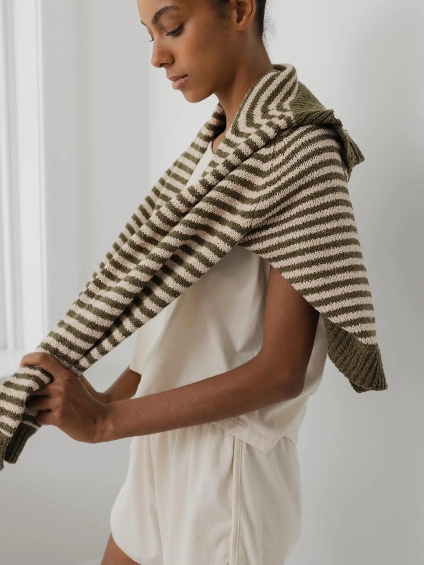 Gorgeous Spring knit by @wolhide made of 100% organic cotton and worthy of a post all to its own. 

Wol Hide creates easy wear for living in. Each piece is created with quality production focused on the craft of knitting, subtle details and textural 