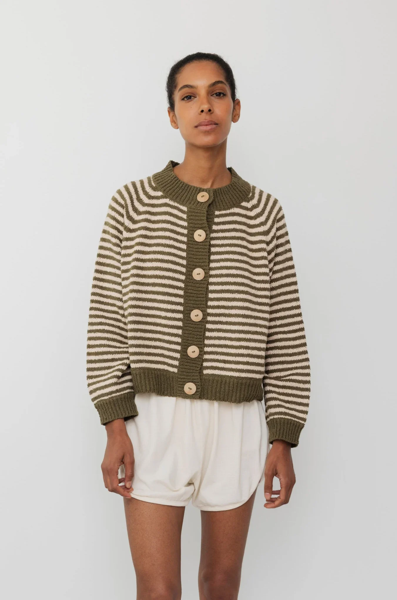 Wol Hide Striped Bomber - Olive
