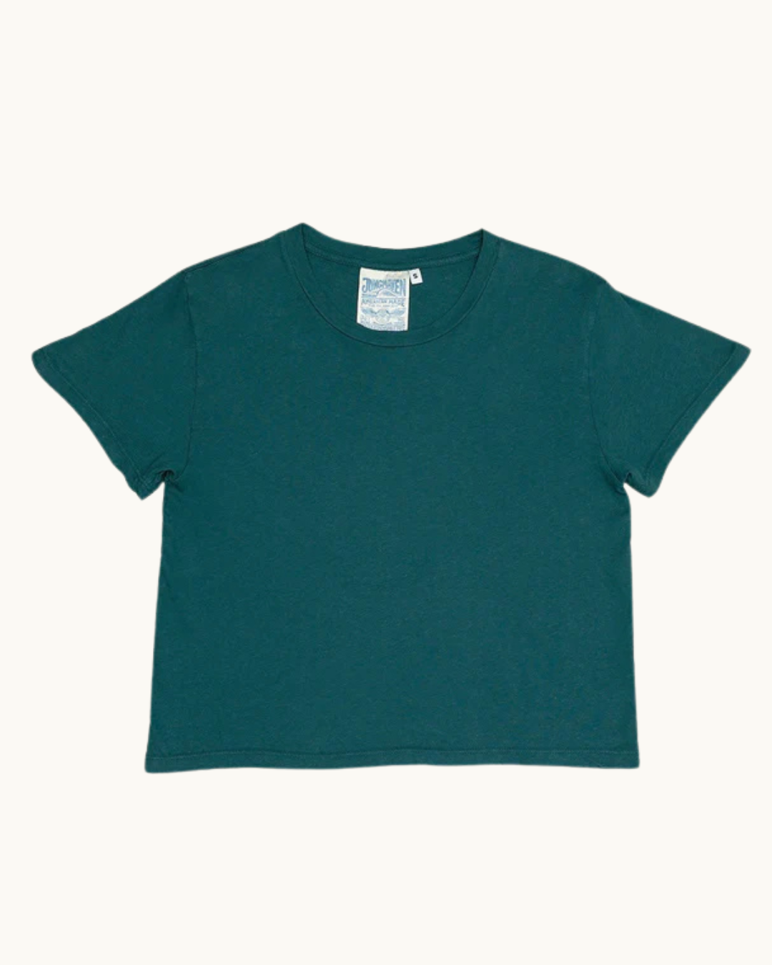 Jungmaven Cropped Ojai Tee - Deep Teal