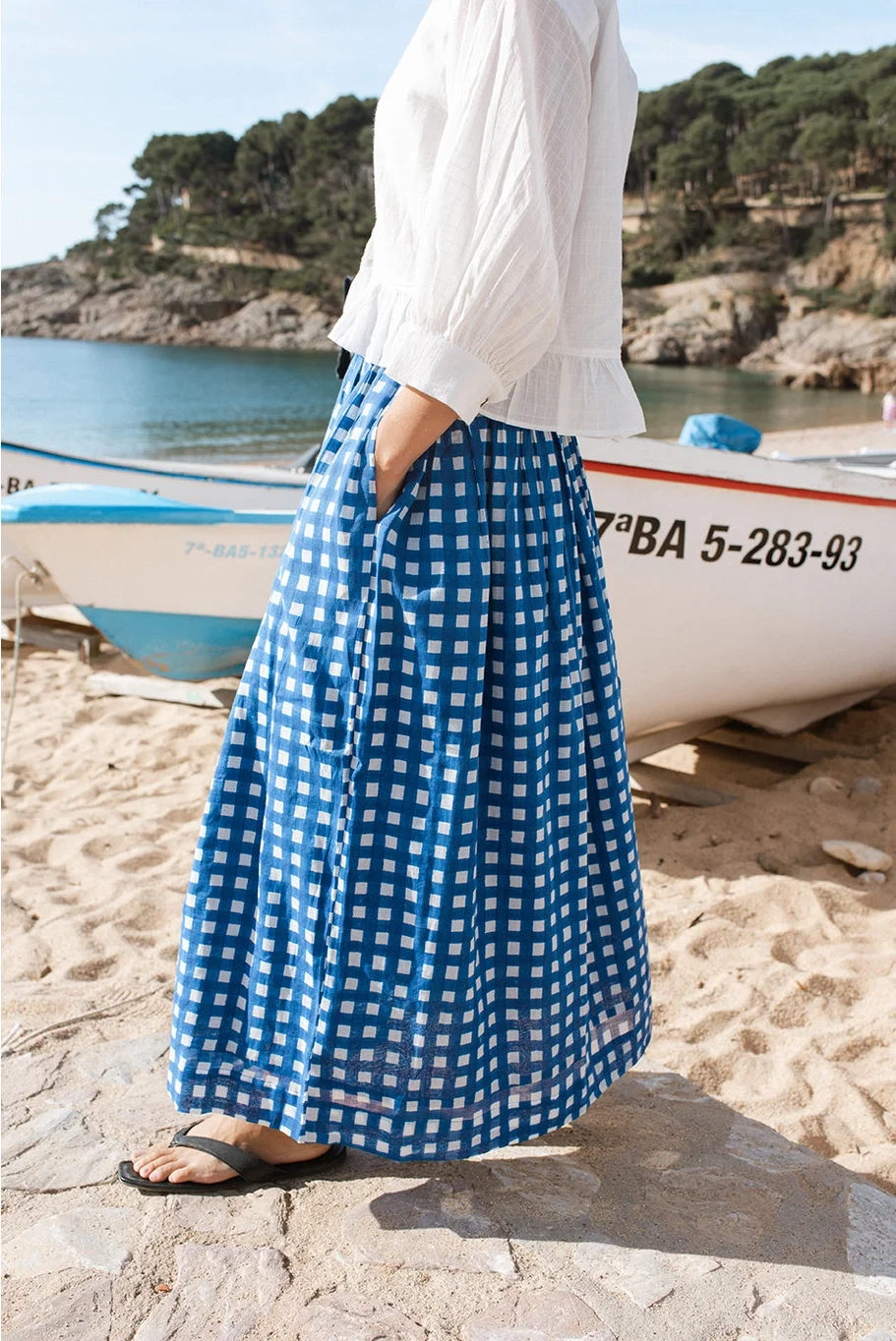 World of Crow Classic Skirt - Blue Check