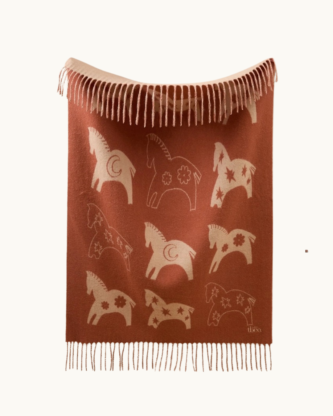 TBcO Lambswool Baby Blanket in Rust Gallop