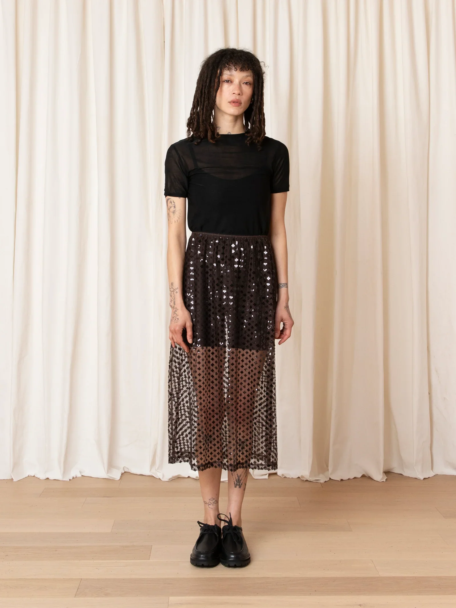 Ali Golden Mesh T-Shirt  - Black