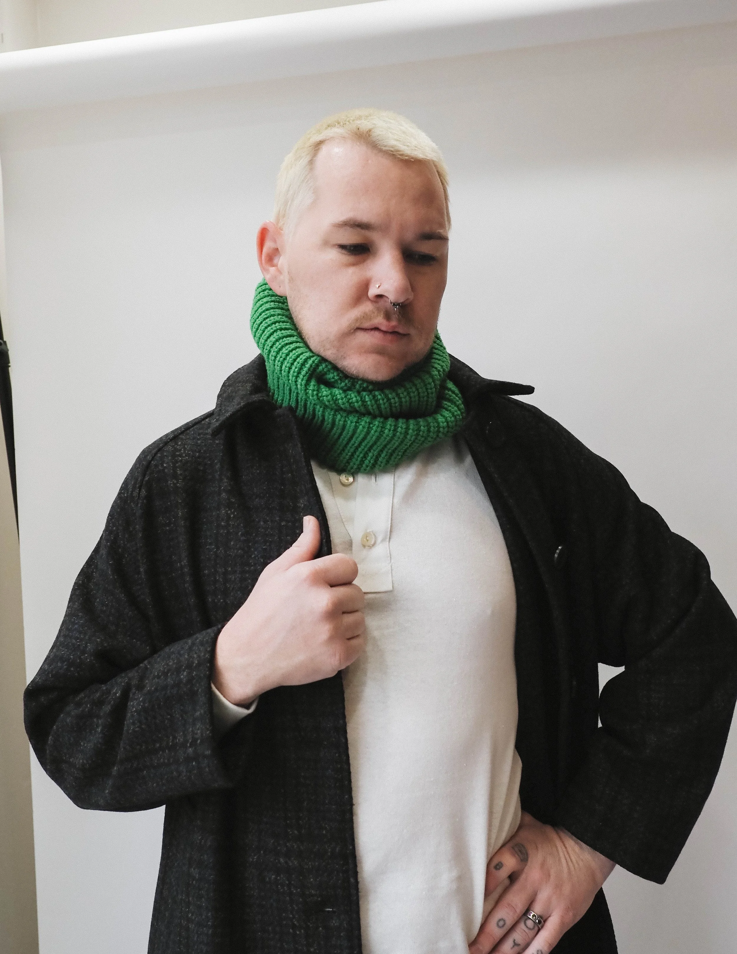 Ali Golden New Wool Trench - Blue / Gray Plaid