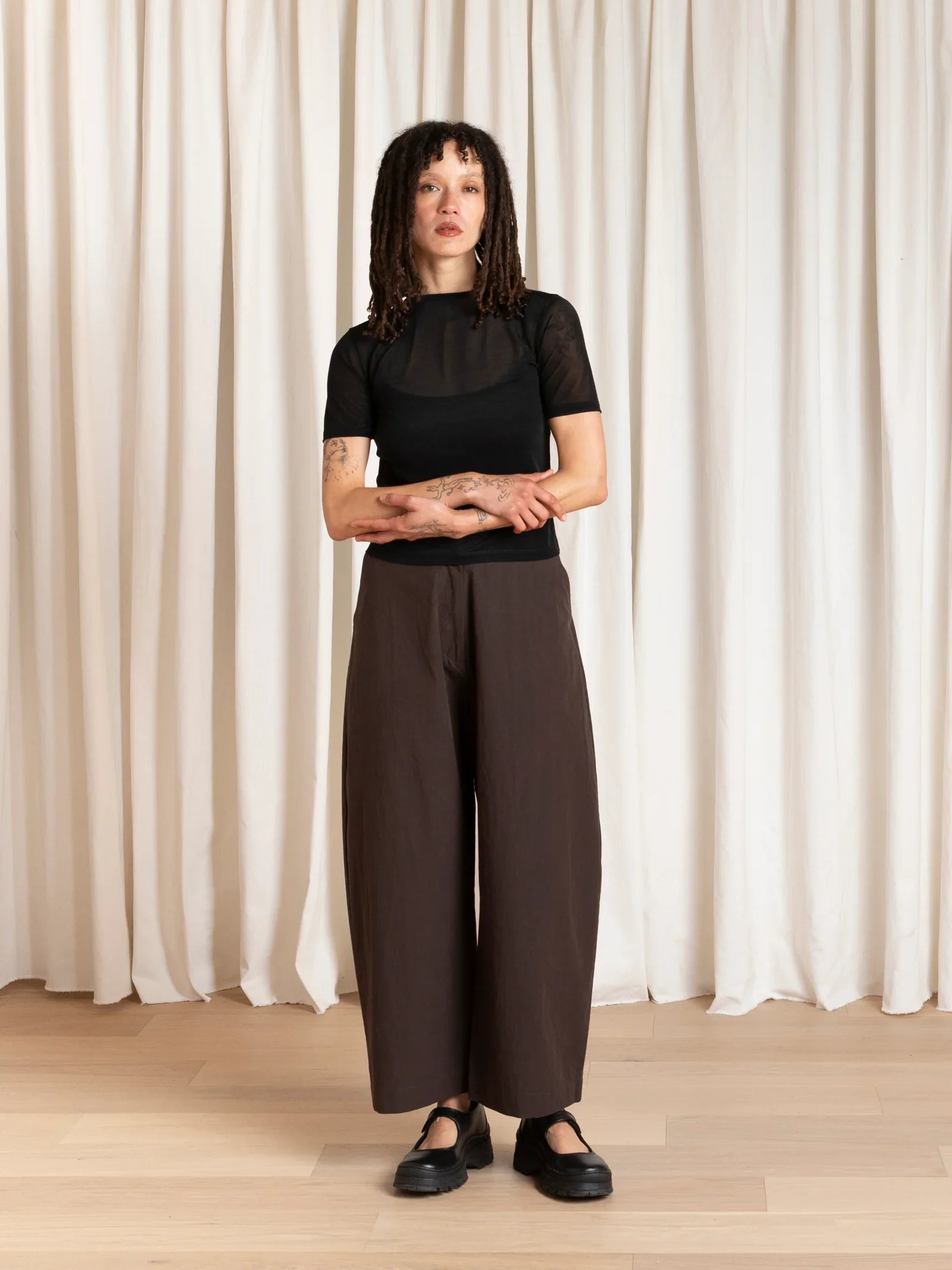 Ali Golden Loose Barrel Pant - Brown