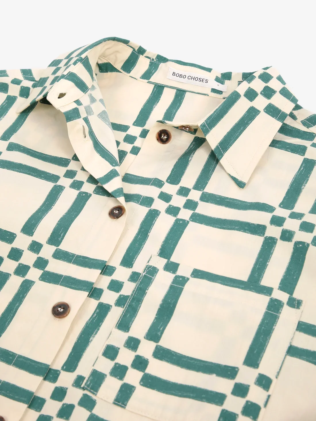 Bobo Choses Squares All Over Poplin Shirt
