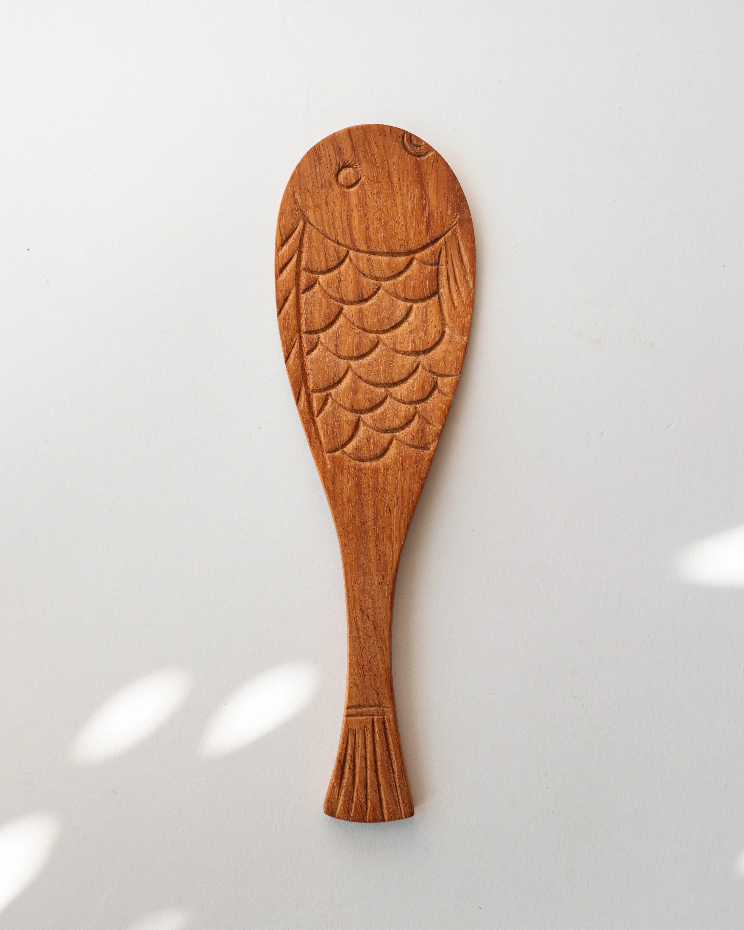 Handcarved Wooden Fish Rice Spoon