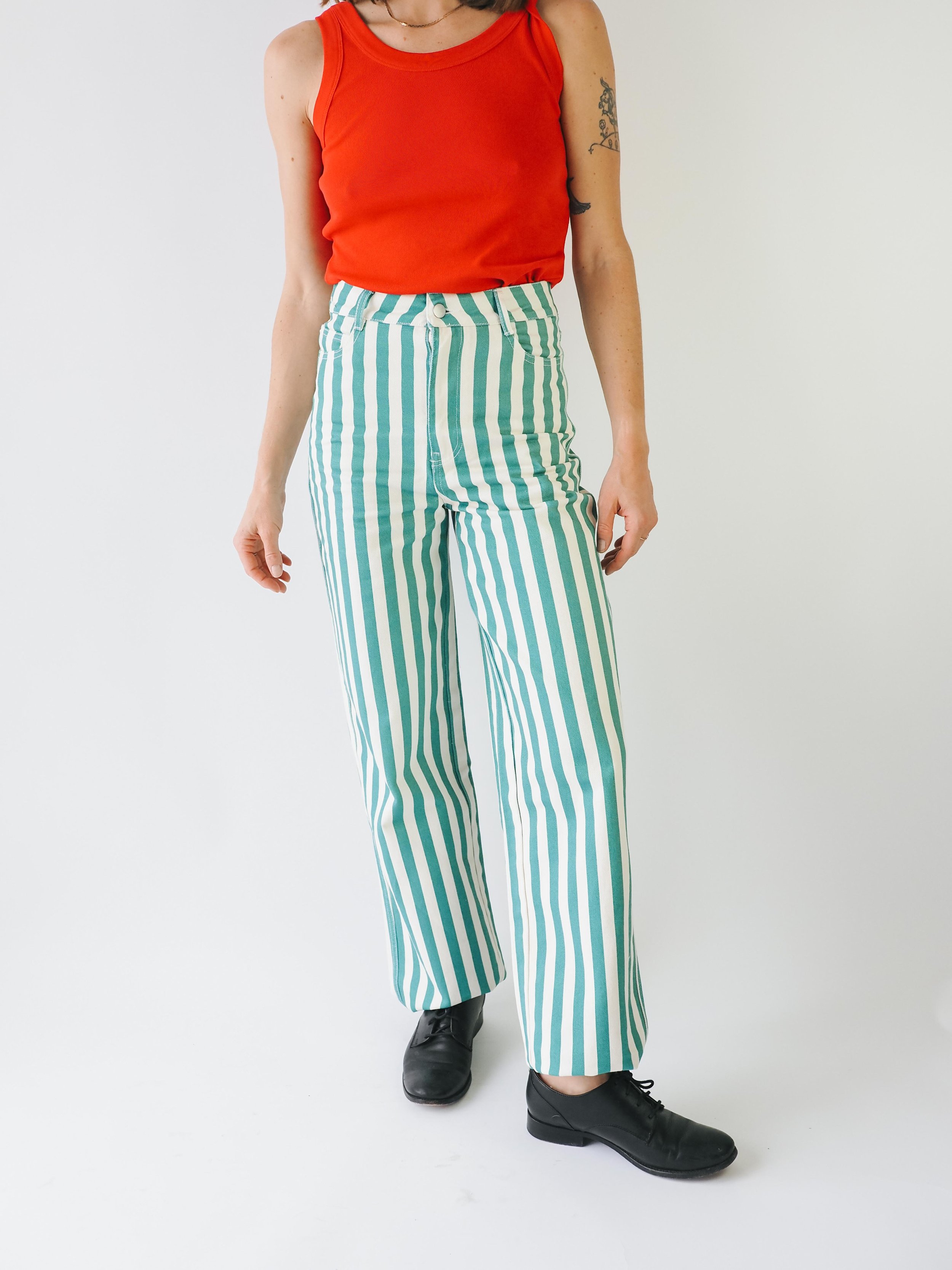 Tiny Big Sister Striped Berta Long Denim Pants