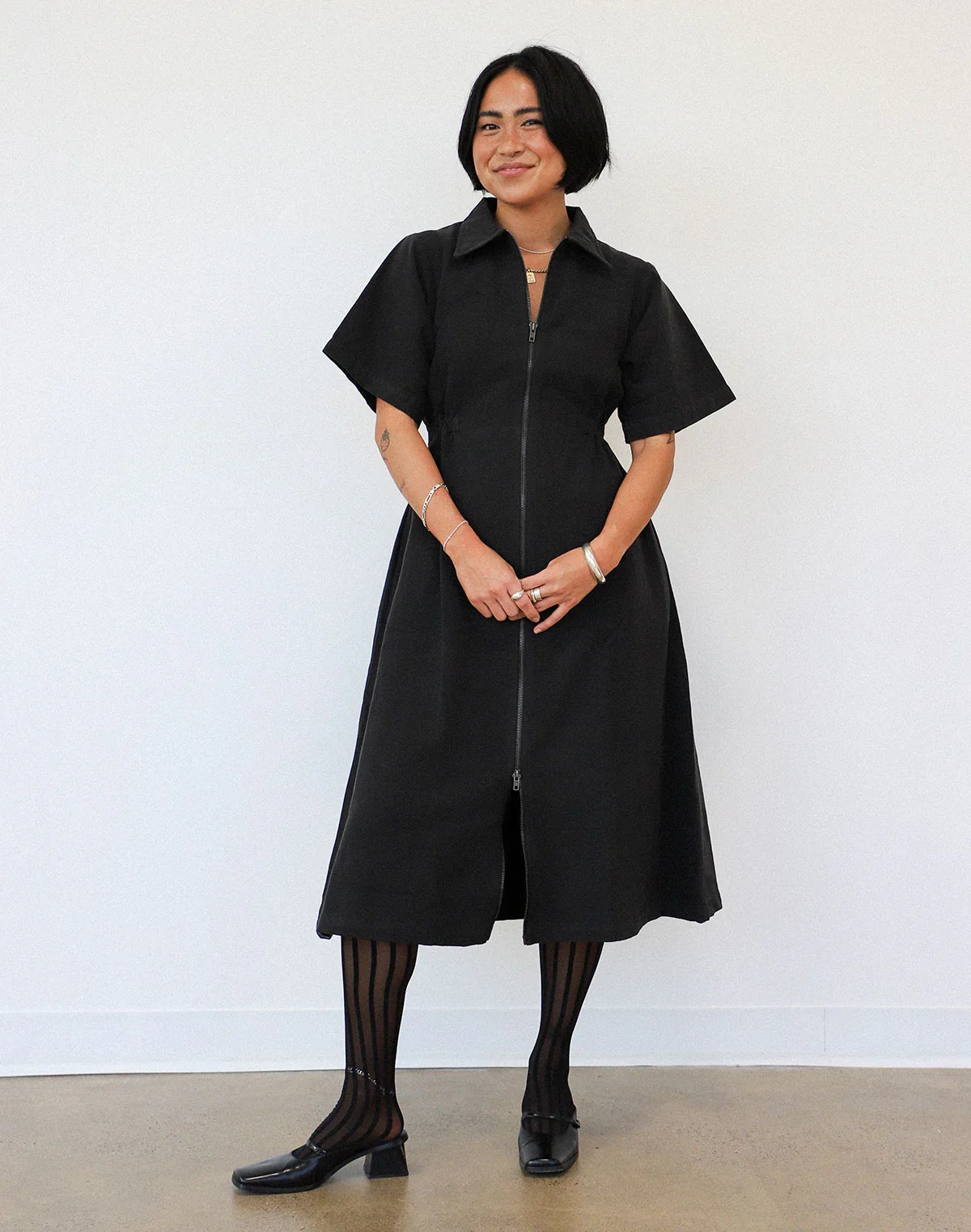 Noble Long Utility Dress - Black