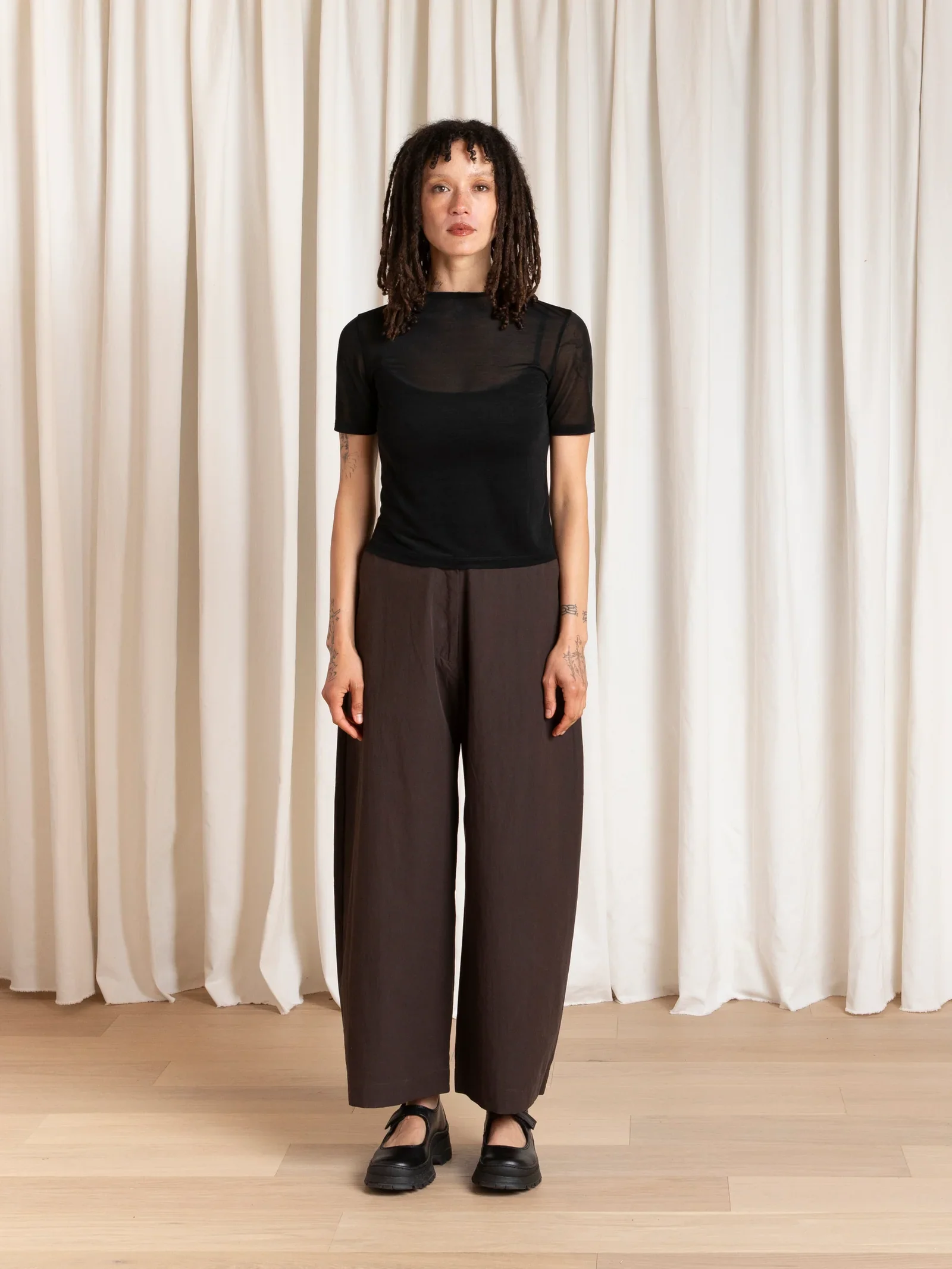 Ali Golden Loose Barrel Pant - Brown