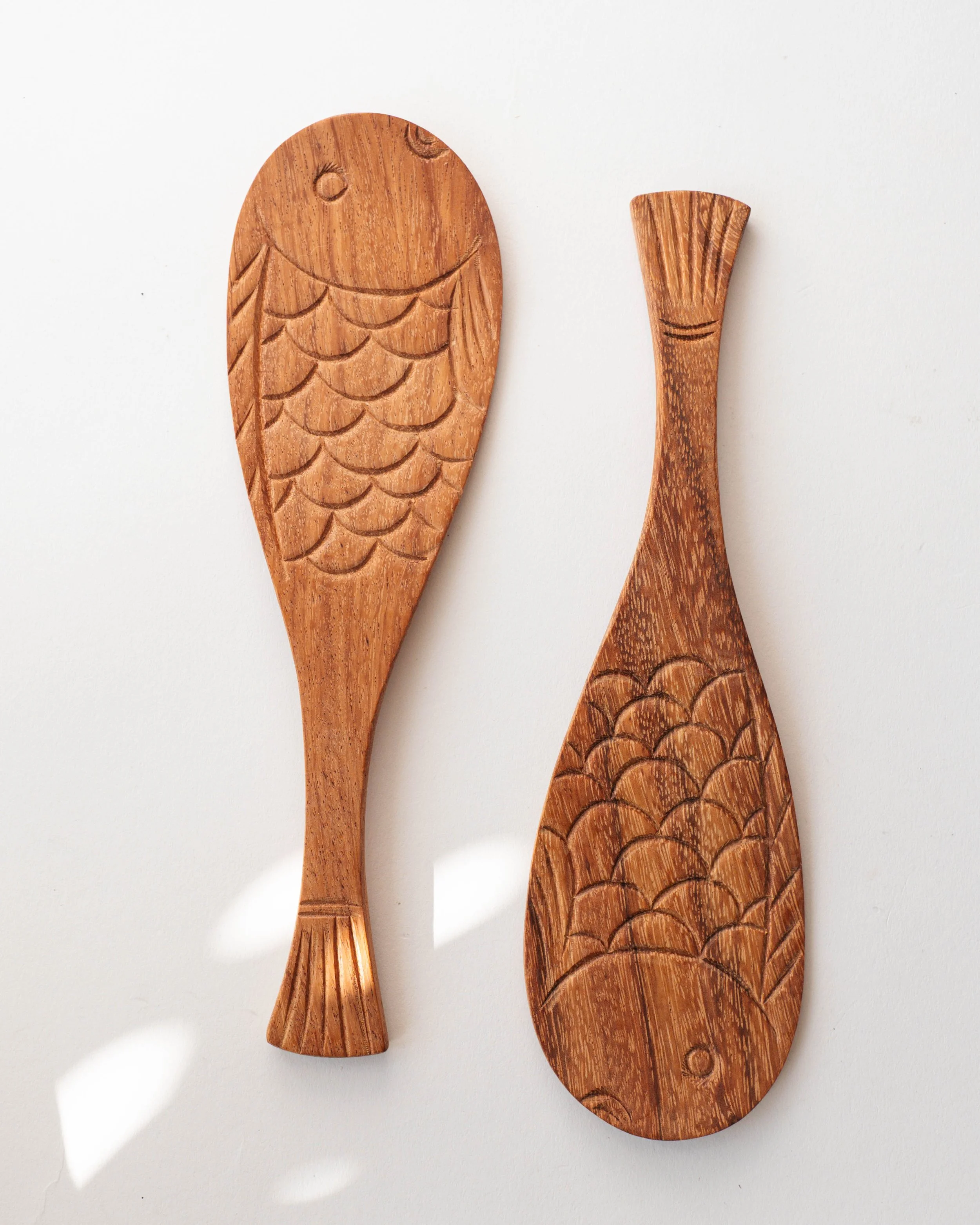 Handcarved Wooden Fish Rice Spoon