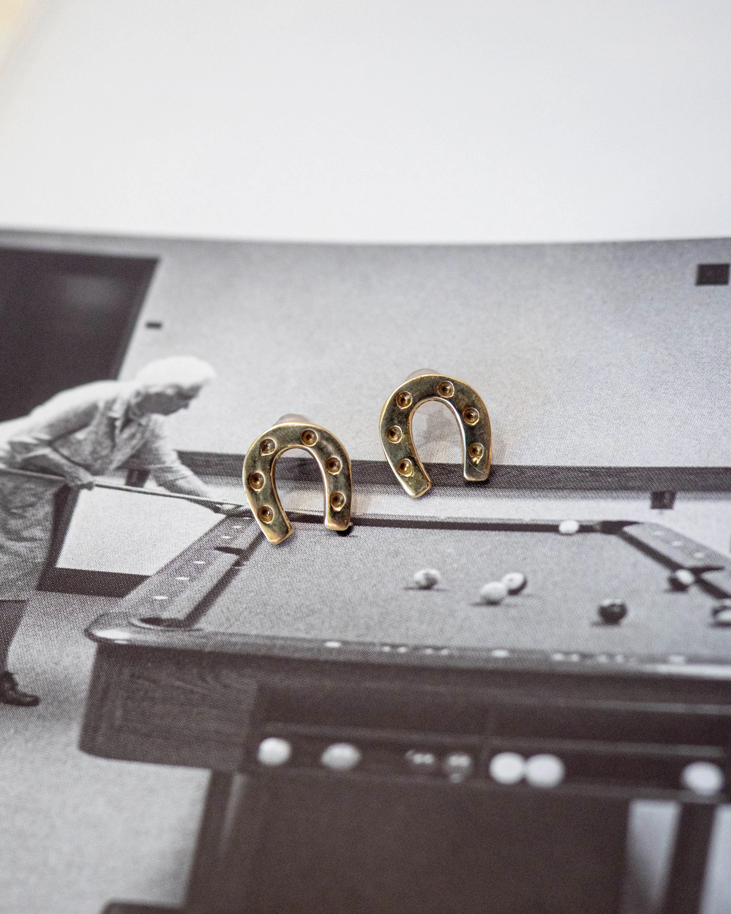 Weave Gold Horseshoe Earrings