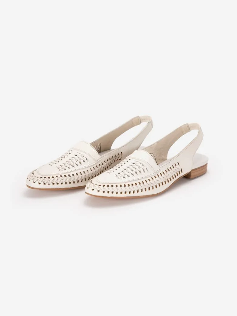 Bobo Choses Braided Leather Slingback Flat Shoes .jpeg