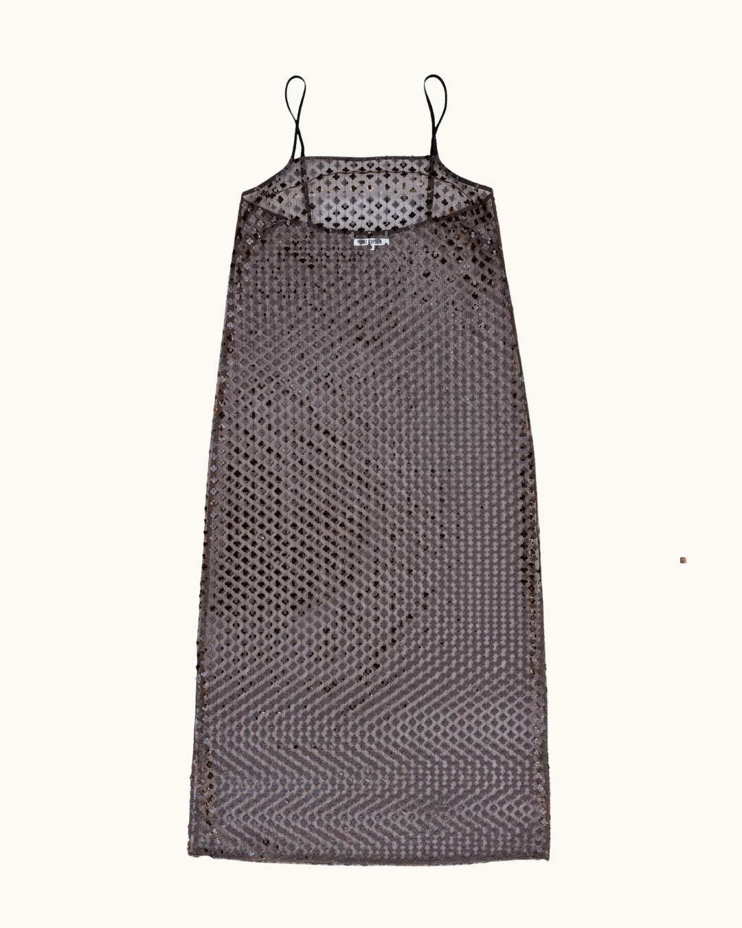 Aii Golden Slip Dress - Taupe & Black Sequins
