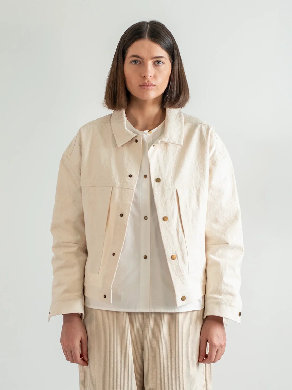 Abeline Ivory Varsity Jacket