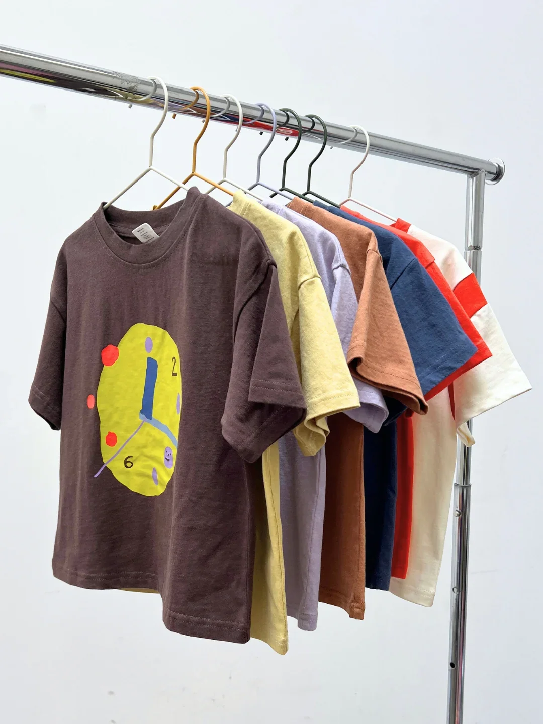Milk Teeth Clock Tee, Brown