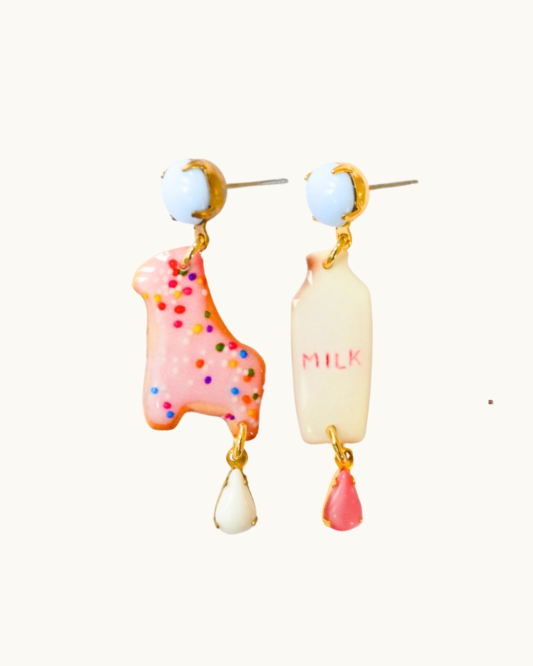 Haricot Vert Milk & Cookies Dangle Earrings