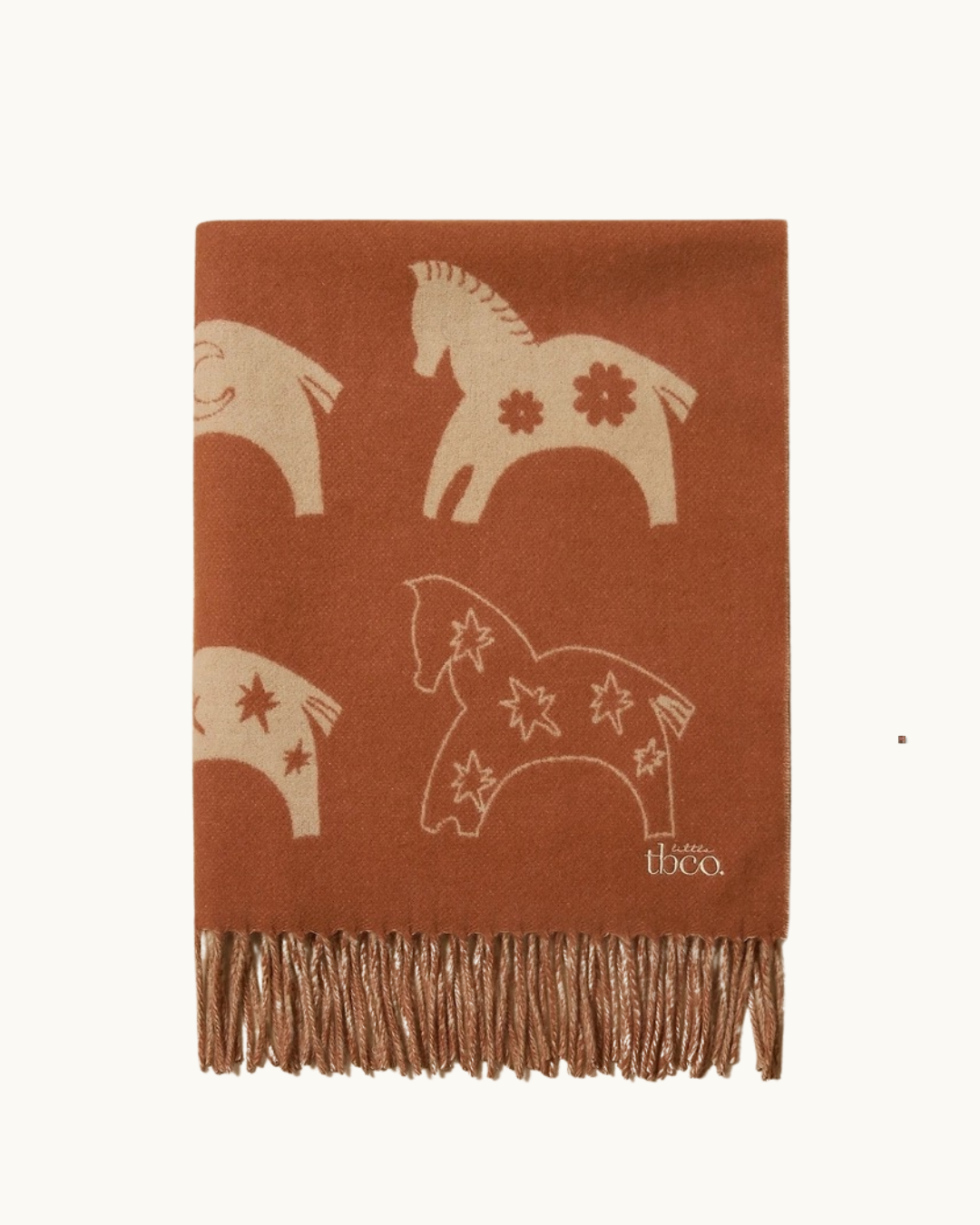 TBcO Lambswool Baby Blanket in Rust Gallop