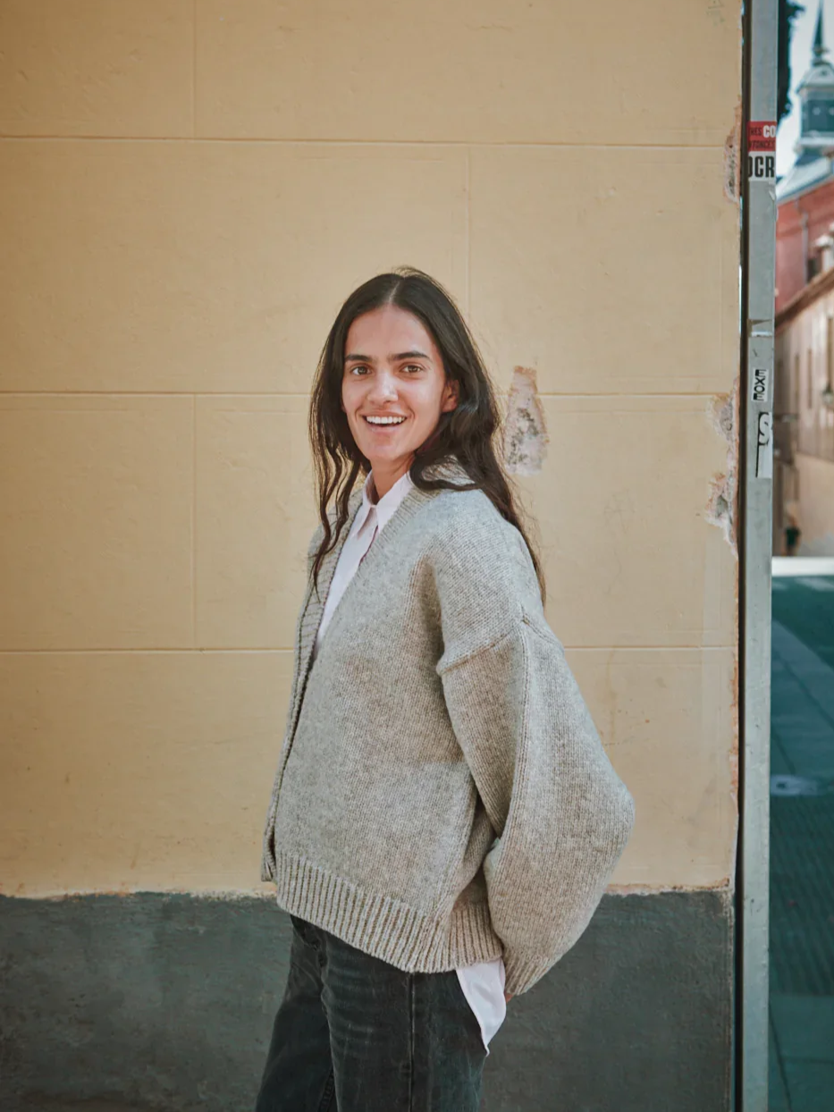 L'Envers Luna Batwing Wool Cardigan - Beige