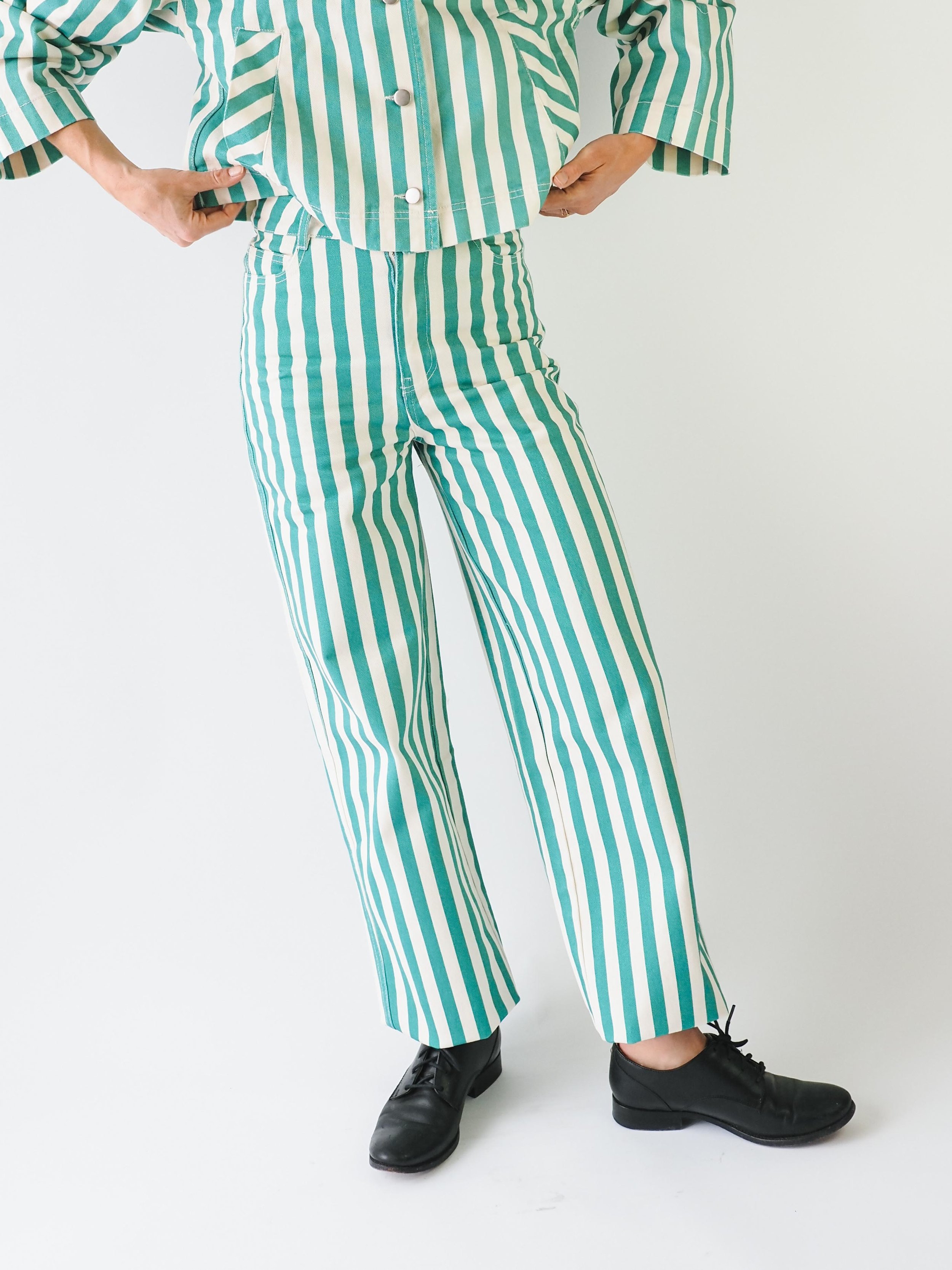 Tiny Big Sister Striped Berta Long Denim Pants
