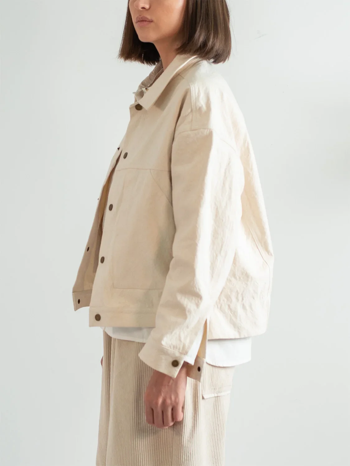 Abeline Ivory Varsity Jacket