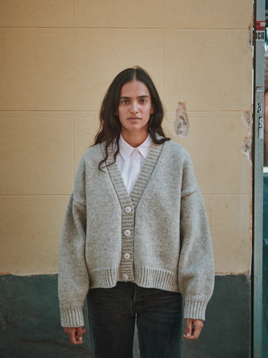 L'Envers Luna Batwing Wool Cardigan - Beige