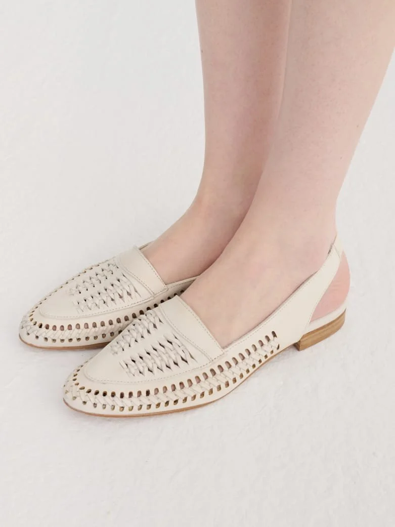 Bobo Choses Braided Leather Slingback Flat Shoes 2.jpeg