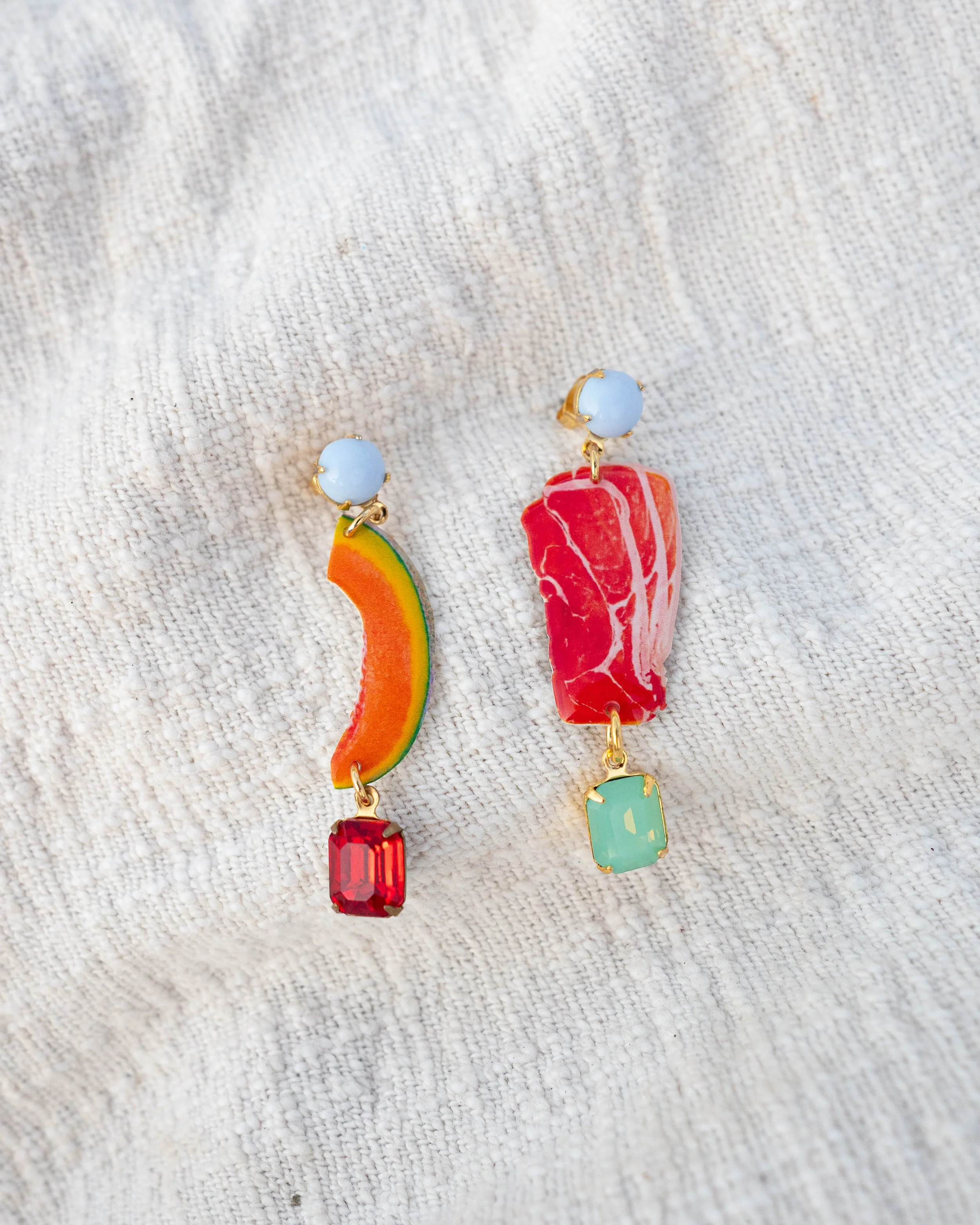 Haricot Vert Prosciutto & Melon Earrings