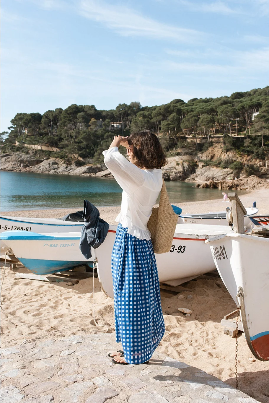 World of Crow Classic Skirt - Blue Check