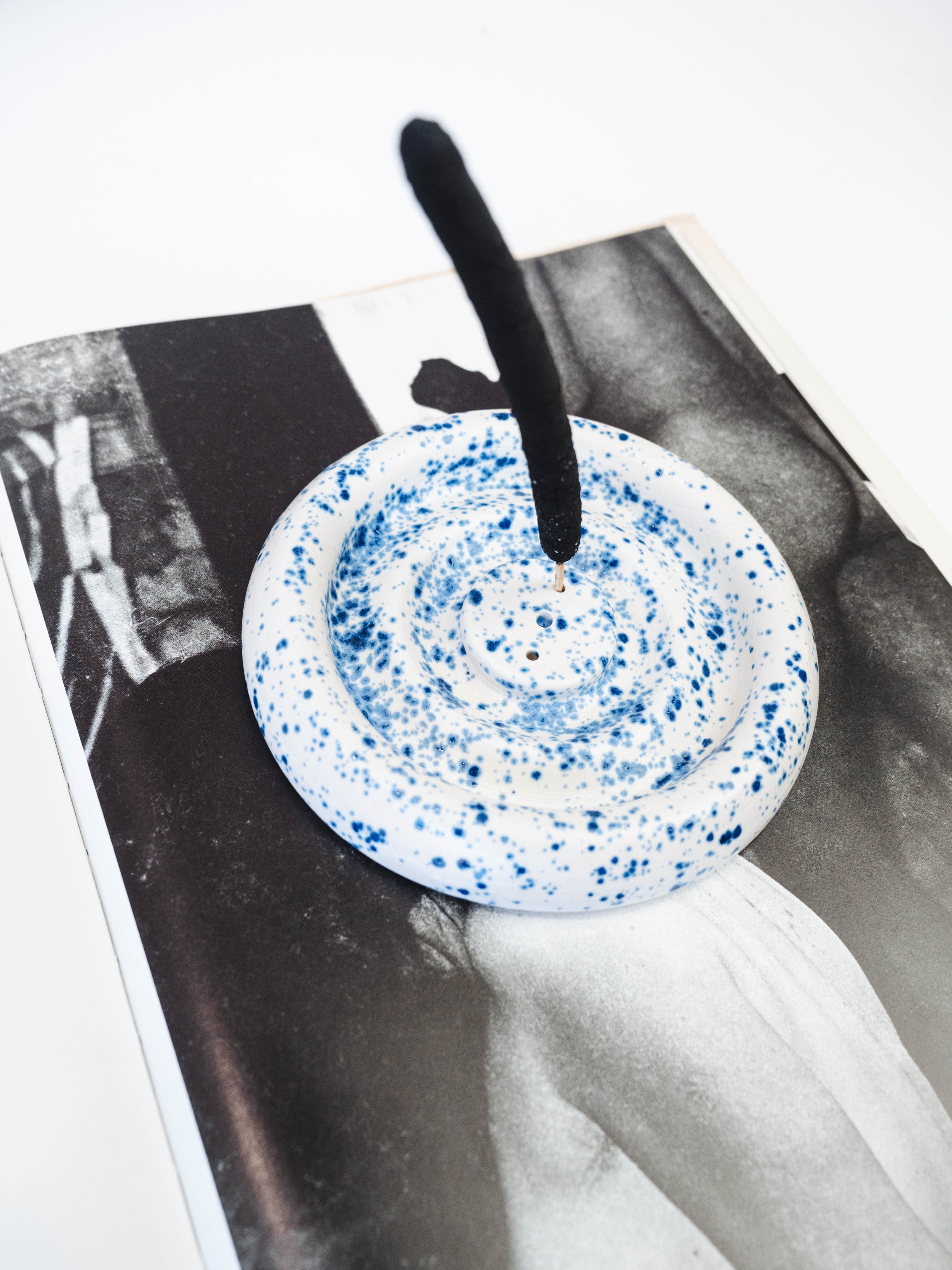 Utility Objects Incense Dish - Speckled Blue
