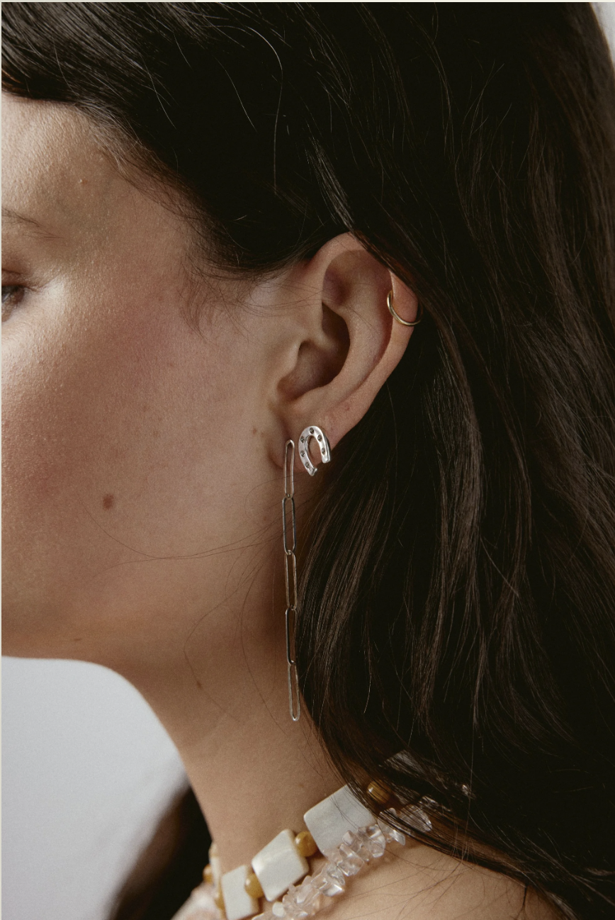 Weave Gold Horseshoe Earrings