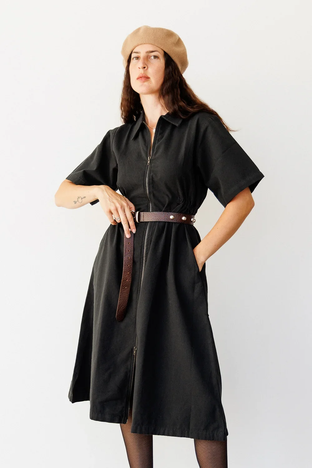 Noble Long Utility Dress - Black