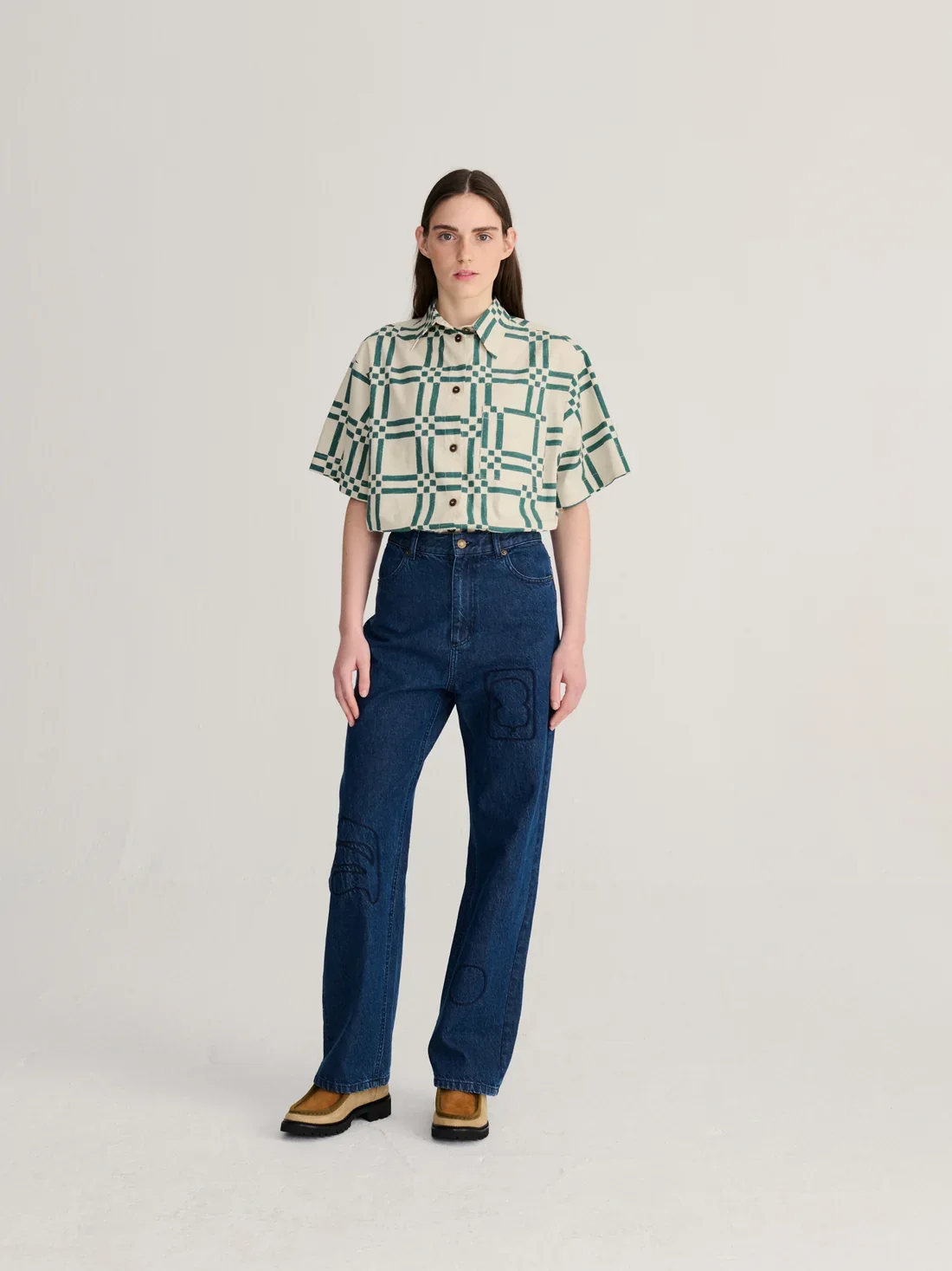 Bobo Choses Squares All Over Poplin Shirt