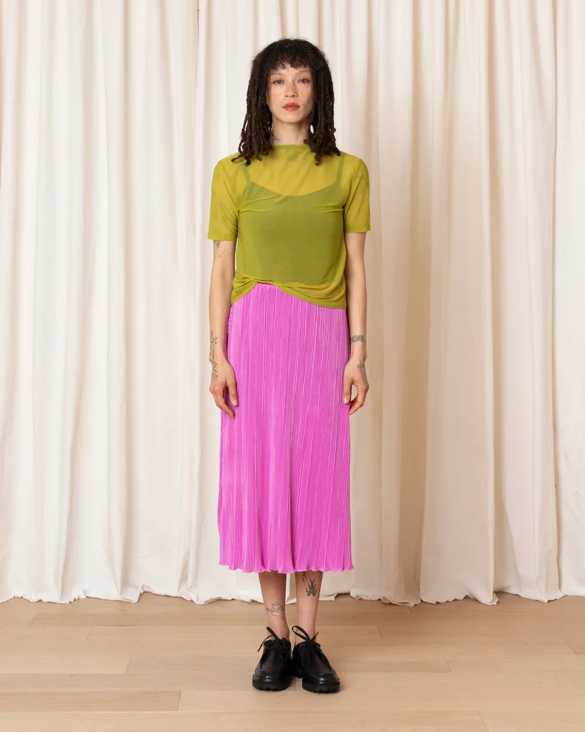 Ali Golden Mesh T-Shirt  - Chartreuse