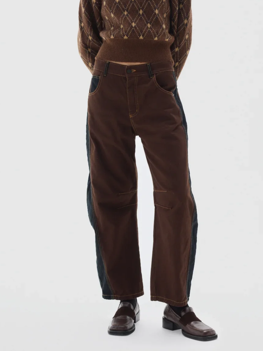 Pastiche Colorblock Drum Barrel Jean