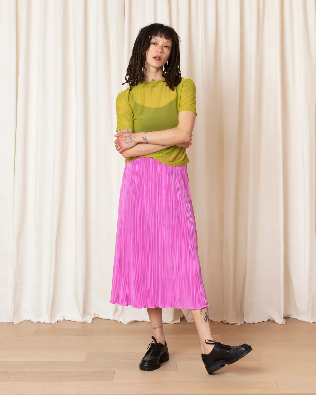 Ali Golden Mesh T-Shirt  - Chartreuse