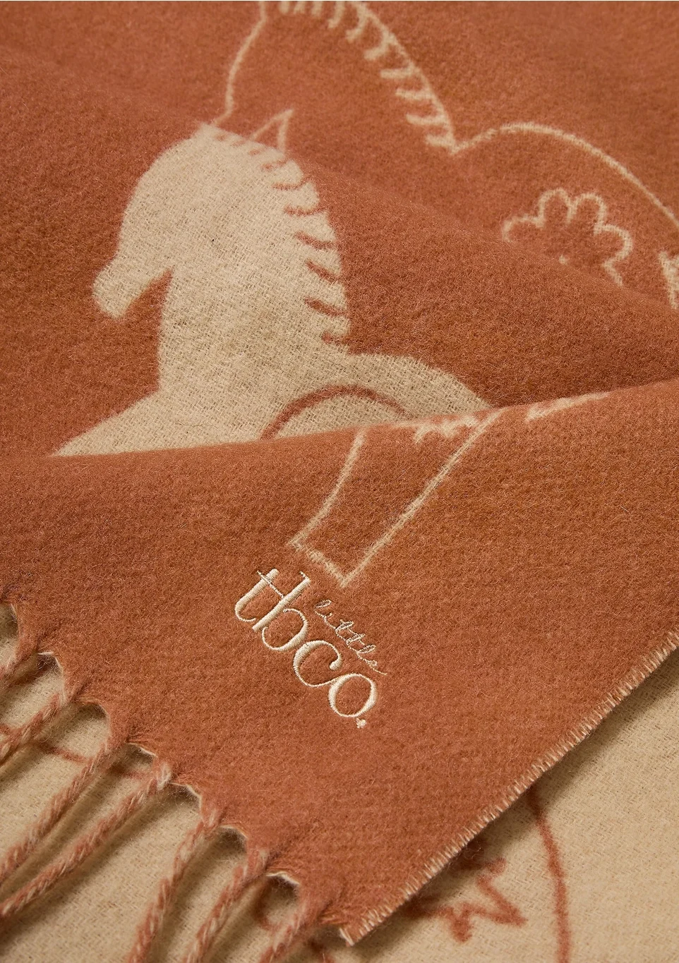 TBcO Lambswool Baby Blanket in Rust Gallop