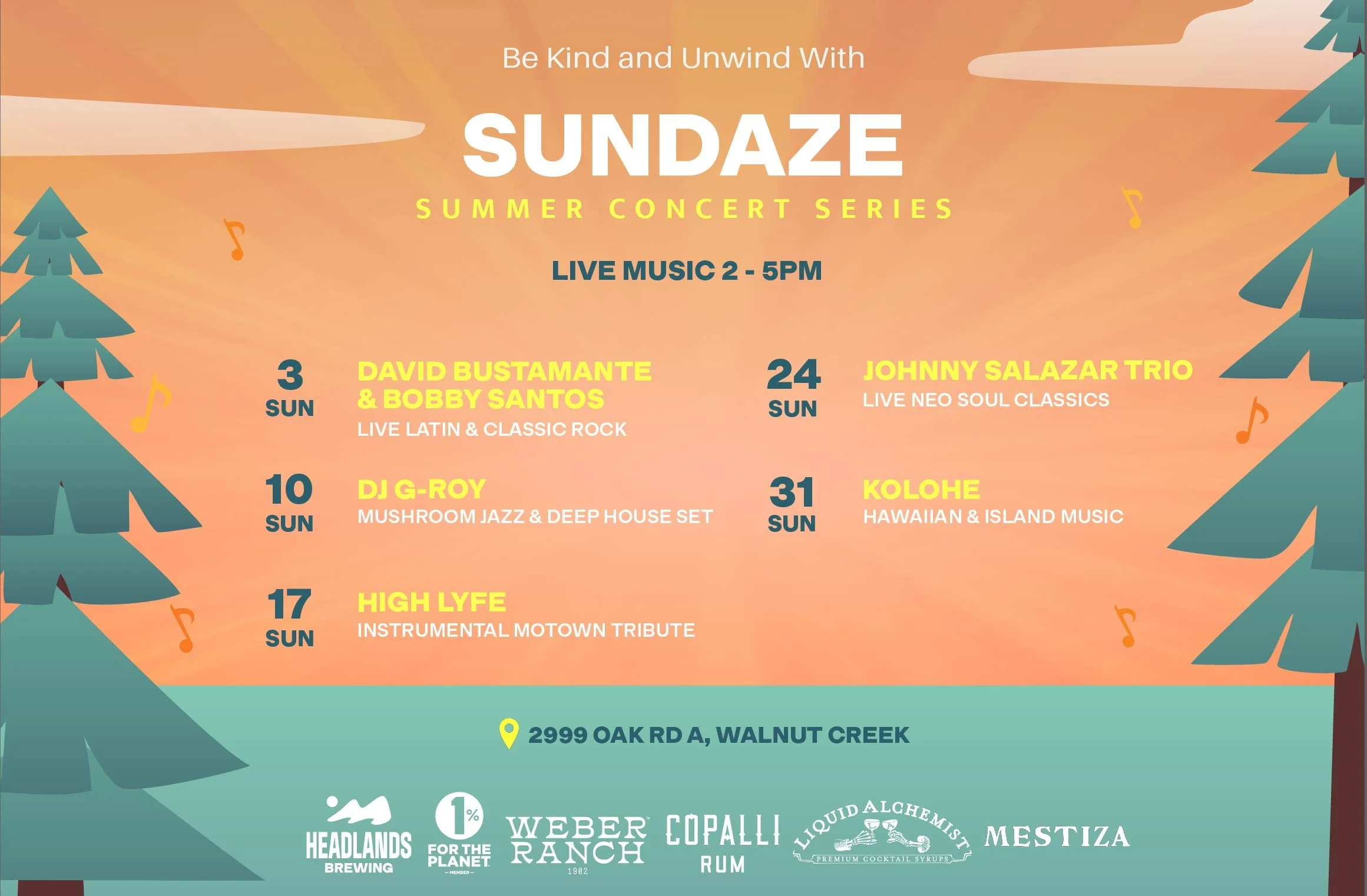 Sundaze Summer Concert Series at Headlands Brewing - Walnut Creek
