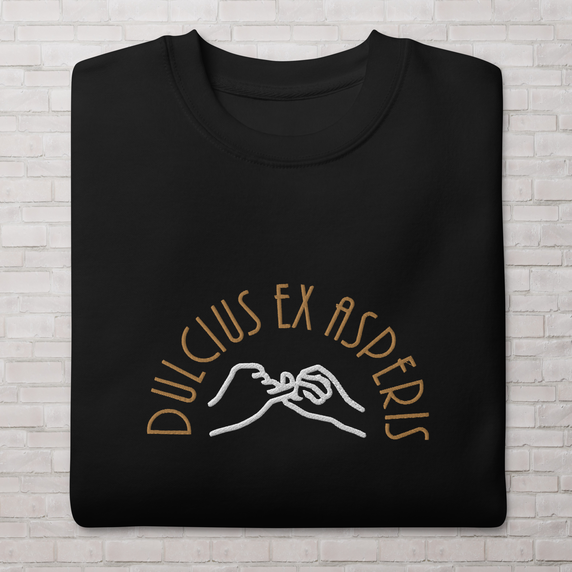 Dulcius Ex Asperis Embroidered Crew Neck
